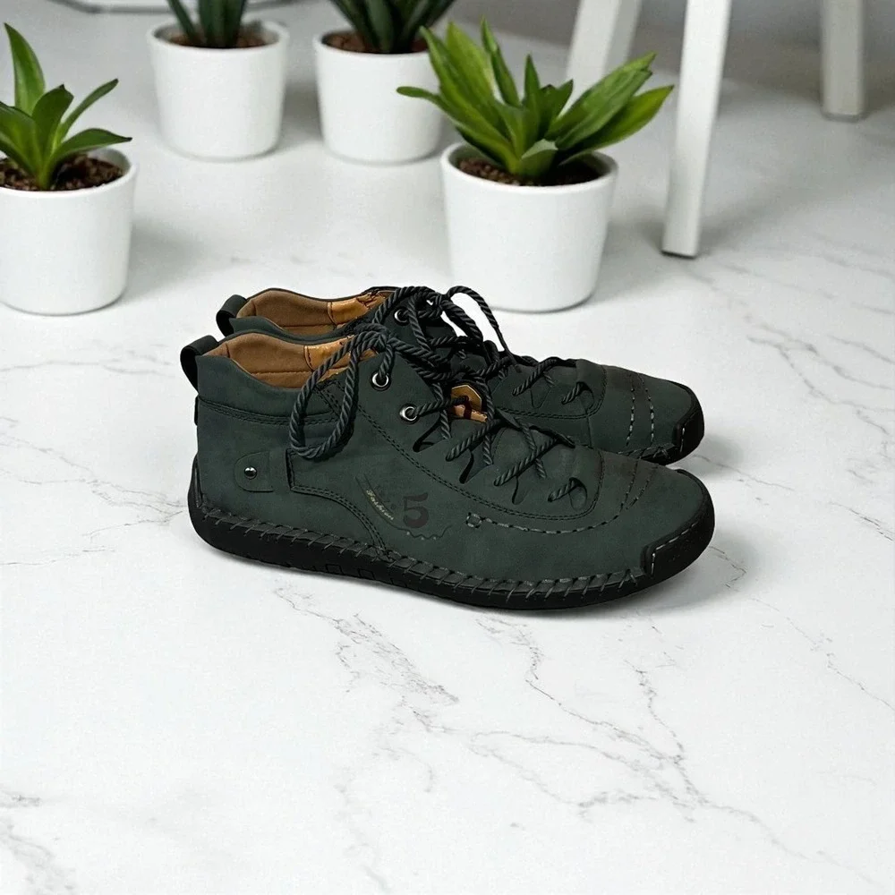 Fashion Men's Ankle Boots Green Lace Up Fashion Casual‎ Stylish Size 11
